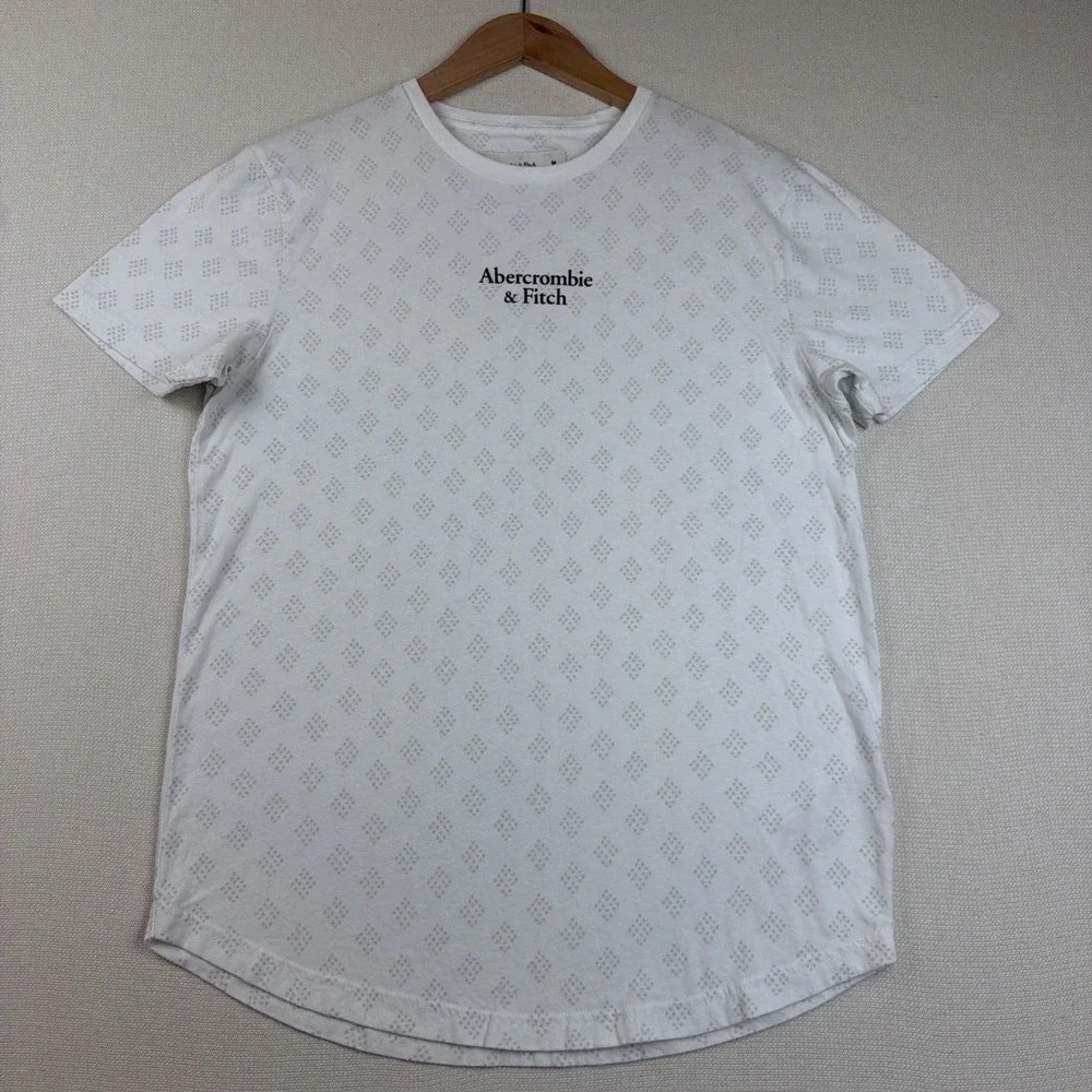Abercrombie & Fitch Crewneck Shirt Mens Size M White Soft A&F Tee Preppy